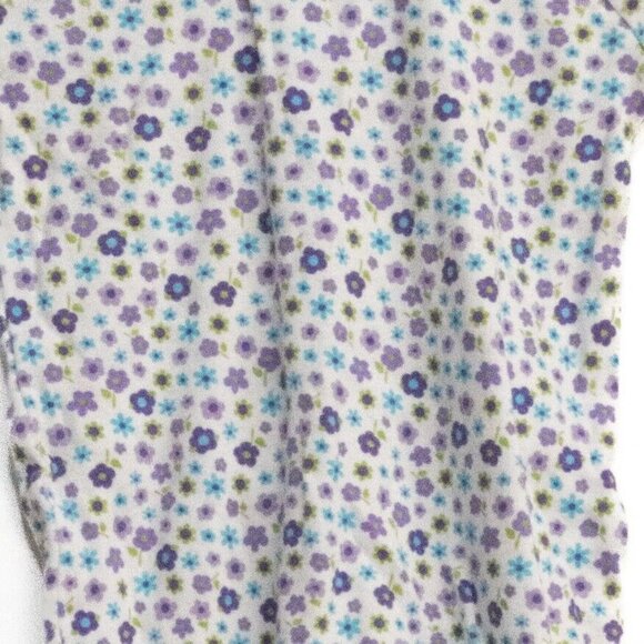 Gerber Girls Purple Floral Cotton Sleeper Overall Dress Snap Long Sleeve 0-6M - Picture 6 of 6